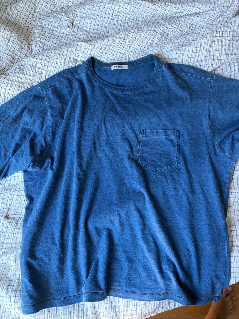 Buck Mason 90s boxy indigo dye